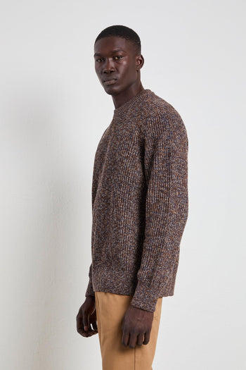 2628 Maglia a coste mélange marrone - 3