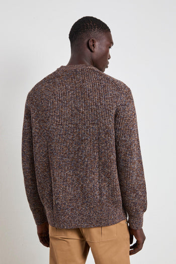 2628 Maglia a coste mélange marrone - 4