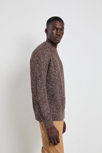 2628 Maglia a coste mélange marrone - 5