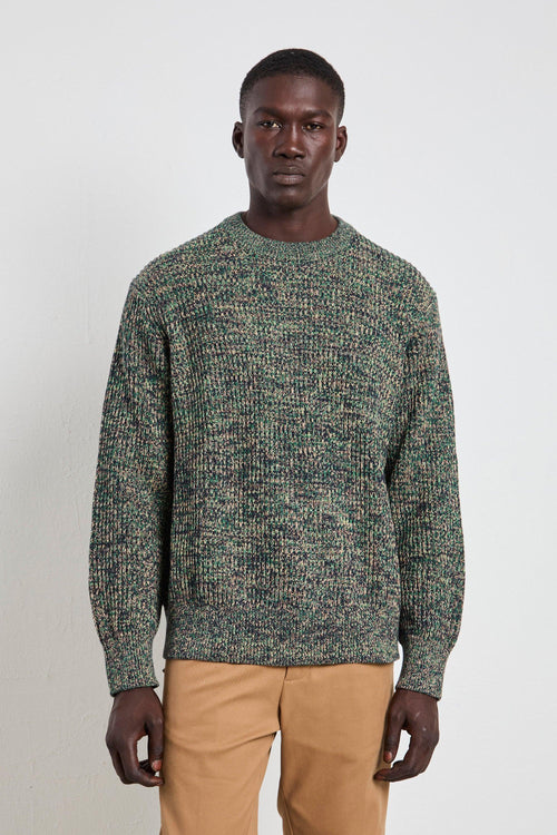 2629 Maglia a coste mélange verde