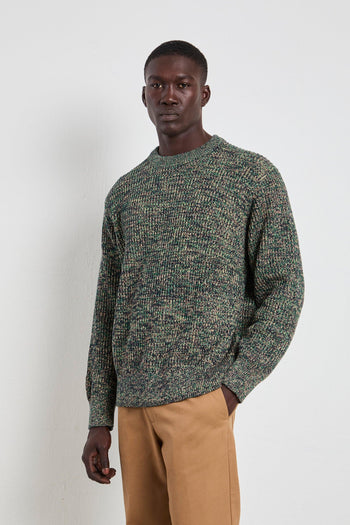 2629 Maglia a coste mélange verde - 2