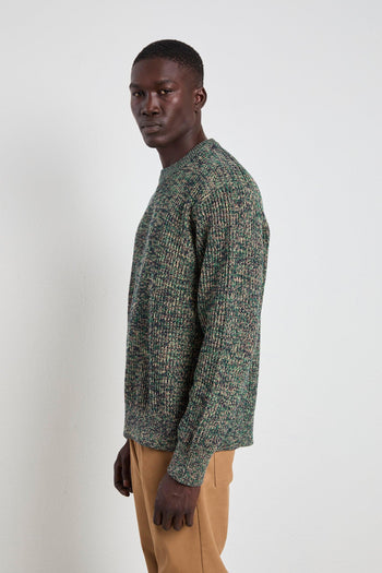 2629 Maglia a coste mélange verde - 3