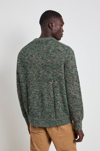 2629 Maglia a coste mélange verde - 4