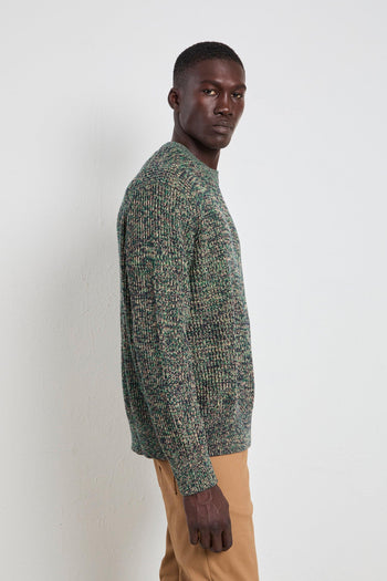 2629 Maglia a coste mélange verde - 5