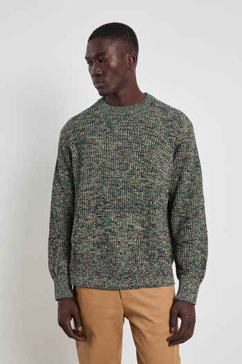 2629 Maglia a coste mélange verde - 6