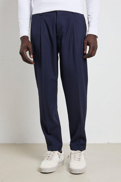 2457 Pantalone pinces blu