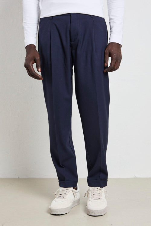 2457 Pantalone pinces blu