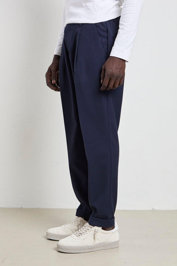 2457 Pantalone pinces blu - 2