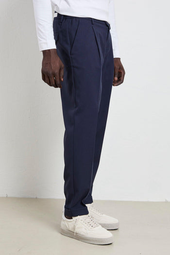 2457 Pantalone pinces blu - 3