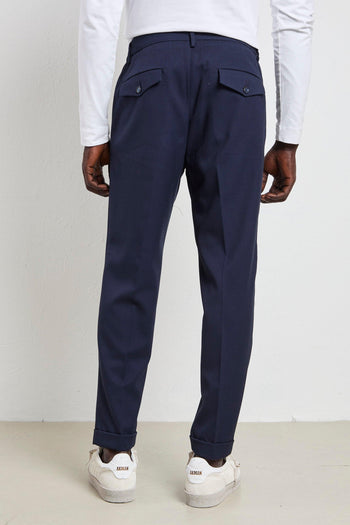 2457 Pantalone pinces blu - 4