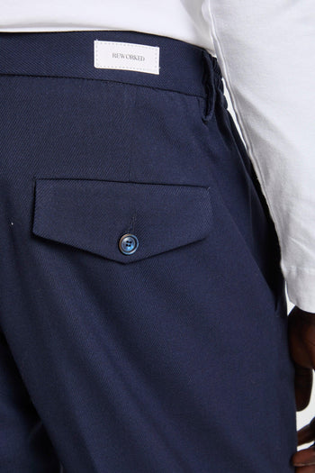 2457 Pantalone pinces blu - 5