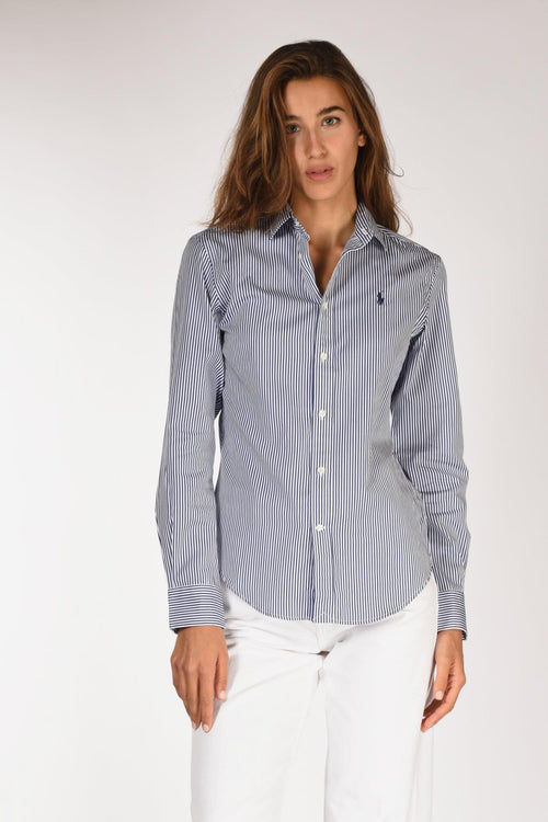 Camicia Bianco/blu Donna