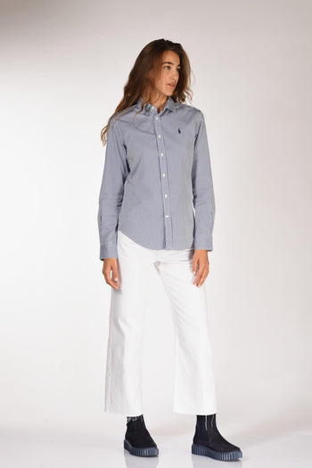 Camicia Bianco/blu Donna - 5