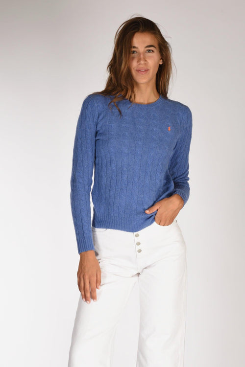 Maglia Treccia Azzurro Donna