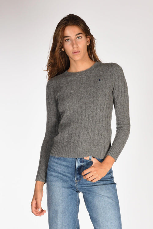 Maglia Treccia Grigio Donna