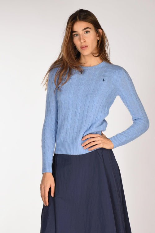 Maglia Treccia Azzurro Chiaro Donna