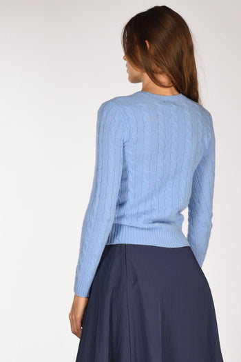 Maglia Treccia Azzurro Chiaro Donna - 5