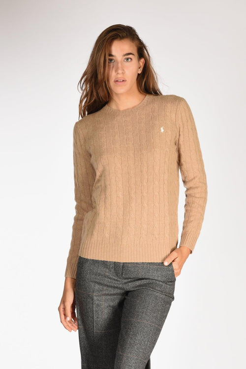 Maglia Treccia Beige Donna