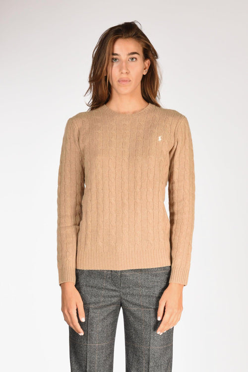 Maglia Treccia Beige Donna - 2