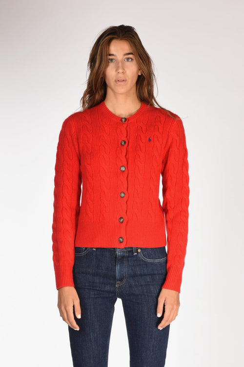 Cardigan Treccia Rosso Donna - 2