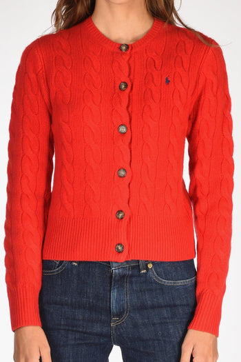 Cardigan Treccia Rosso Donna - 3