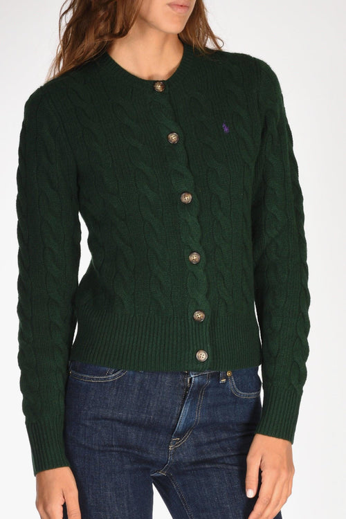 Cardigan Treccia Verde Donna - 2