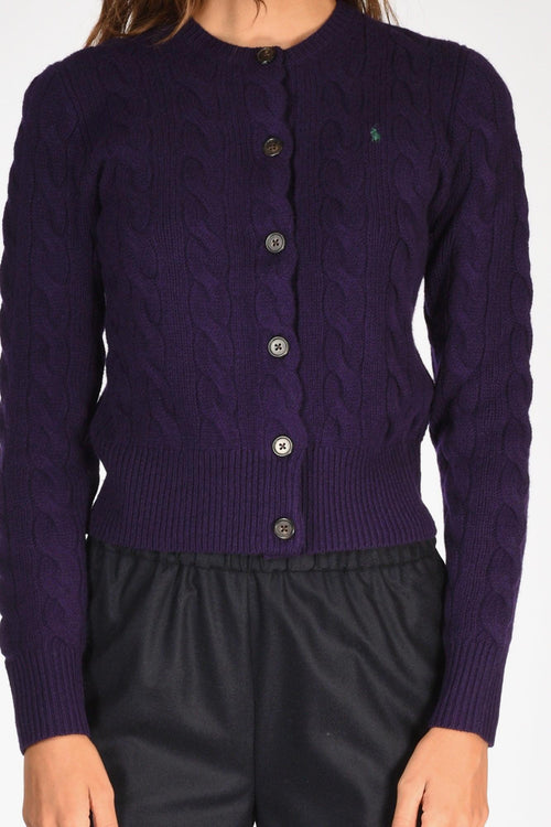 Cardigan Treccia Viola Donna