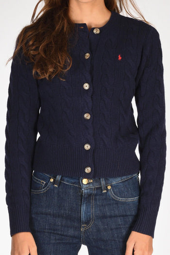 Cardigan Treccia Blu Donna - 3