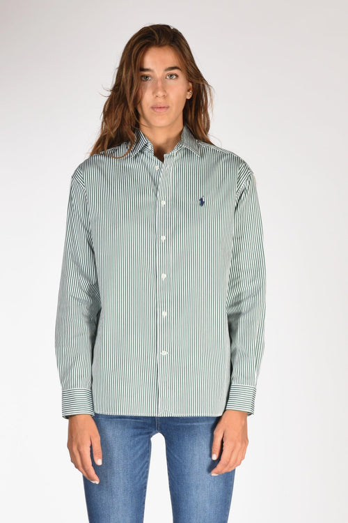 Camicia Rigata Verde/bianco Donna - 2