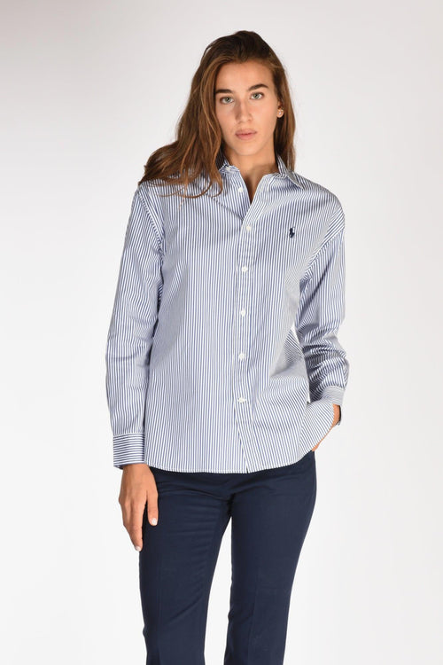 Camicia Rigata Blu/bianco Donna