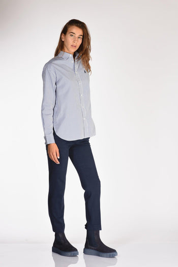 Camicia Rigata Blu/bianco Donna - 4