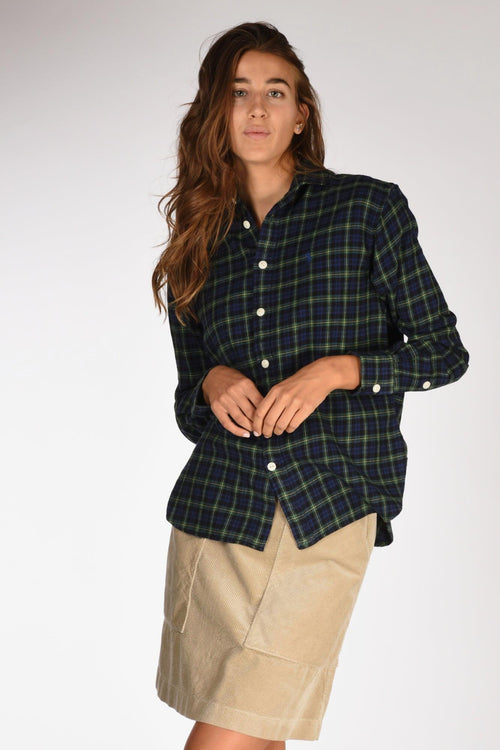 Camicia Scozzese Blu/verde Donna