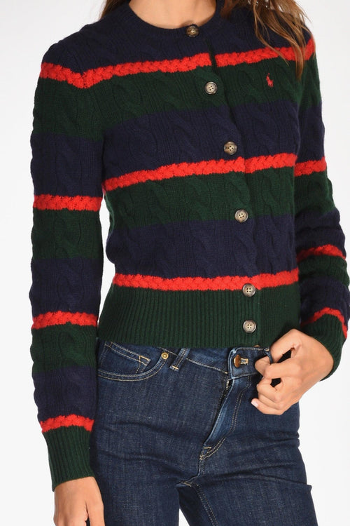 Cardigan Treccia Verde/multicolor Donna - 2