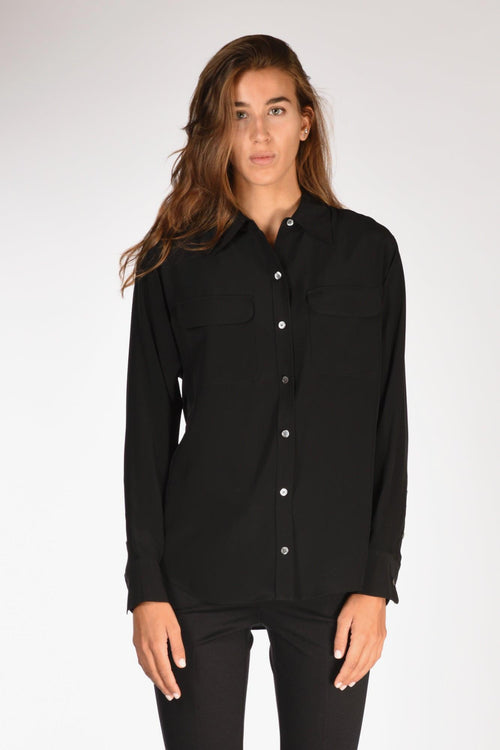 Camicia Tasche Nero Donna - 2