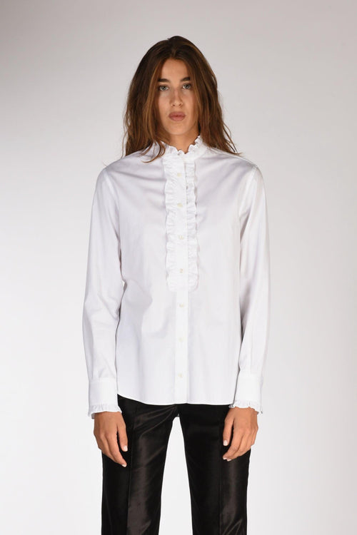 Camicia Rouches Bianco Donna - 2