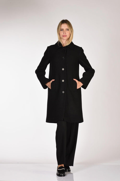 Cappotto Monopetto Nero Donna