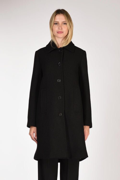 Cappotto Monopetto Nero Donna - 2