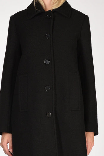 Cappotto Monopetto Nero Donna - 3