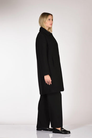 Cappotto Monopetto Nero Donna - 4