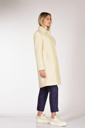 Cappotto Monopetto Bianco Naturale Donna - 4