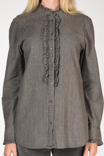 Camicia Rouches Grigio Donna - 3