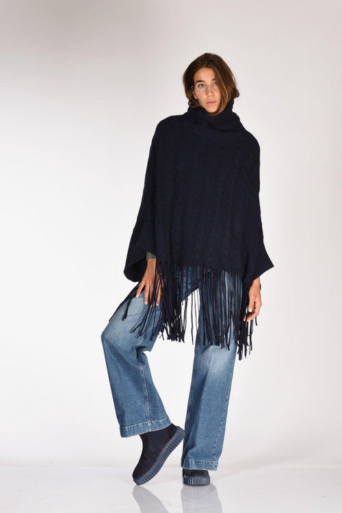 Poncho Blu Donna