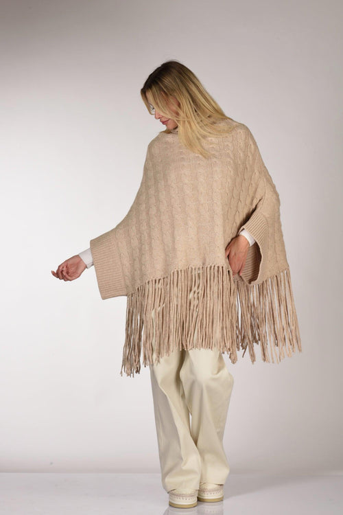 Poncho Beige Donna