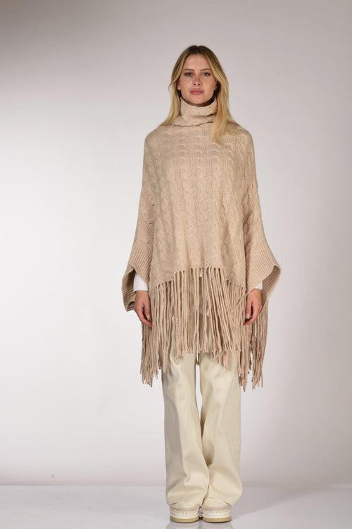 Poncho Beige Donna - 2