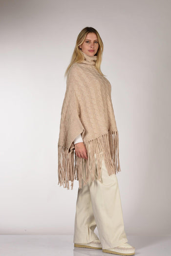 Poncho Beige Donna - 3