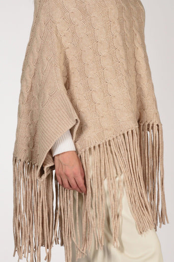 Poncho Beige Donna - 4