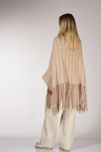 Poncho Beige Donna - 5