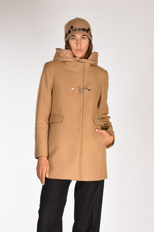 Cappotto Toggle Beige Scuro Donna