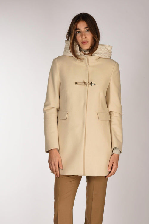 Cappotto Toggle Bianco Latte Donna