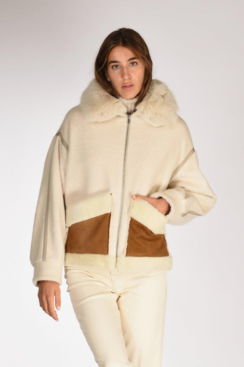 Shearling Eco Fur Beige Donna